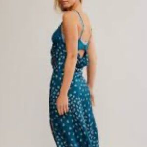 Free People Deep Lagoon combo Spaghetti Strap Slip Dress